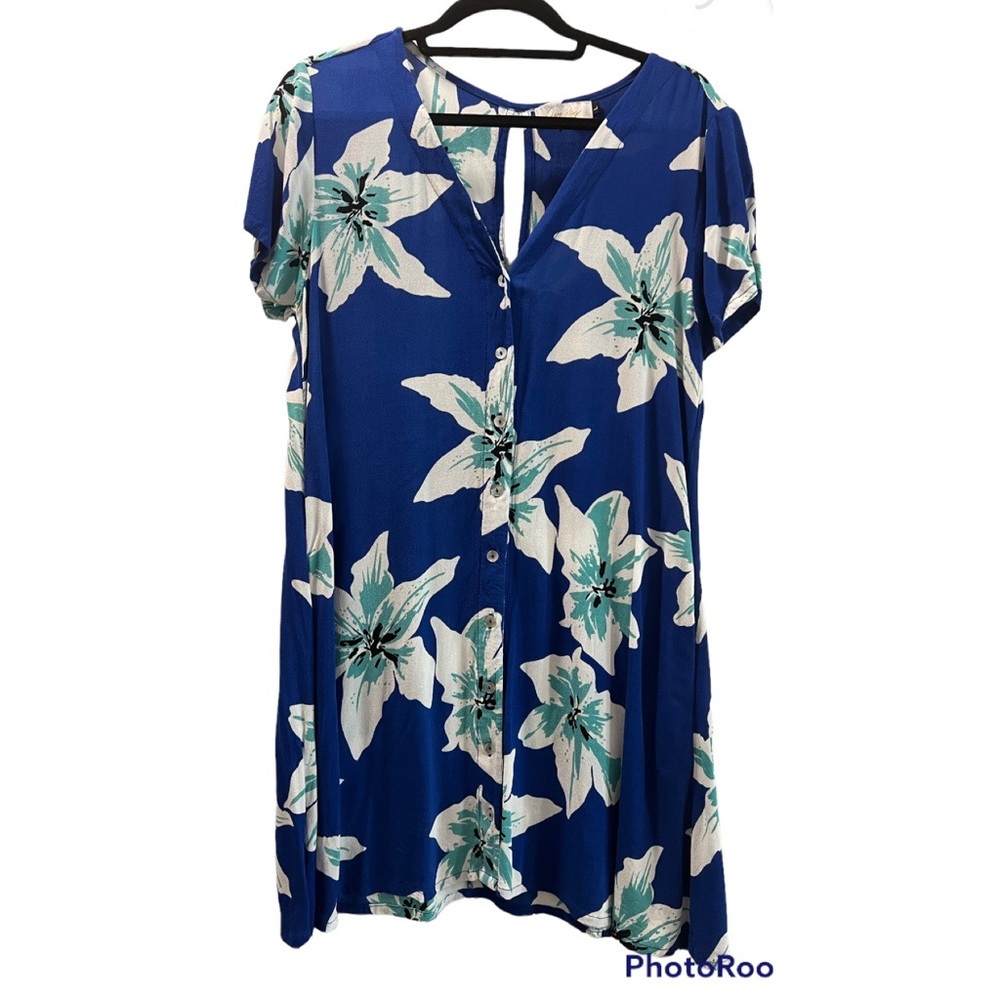 Ava Sky Fighting Eel Blue Tiger Lily Dress LG